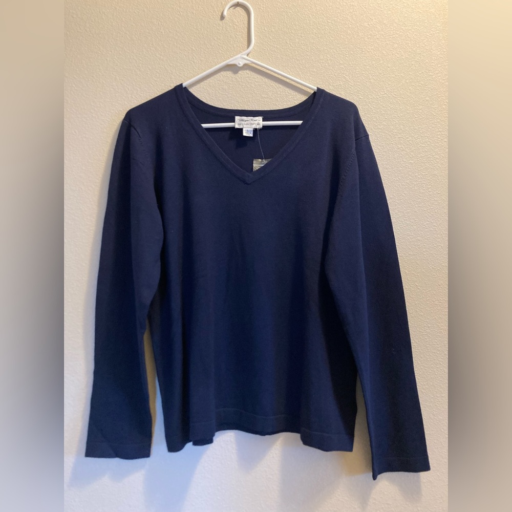 New Linea by Louis Dell'Olio Women's Whisper Knit Sweater Size M Navy blue